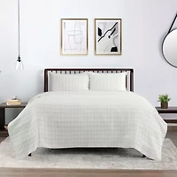 Vellux Yukon Grid Stitch Coverlet Set