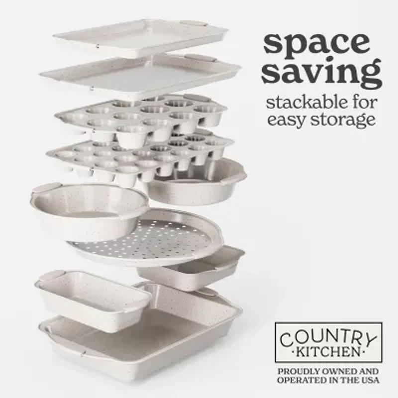 Country Kitchen Stackable Non-Stick 10-pc. Bakeware Set