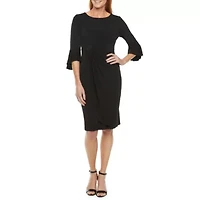 Connected Apparel 3/4 Bell Sleeve Sheath Dress