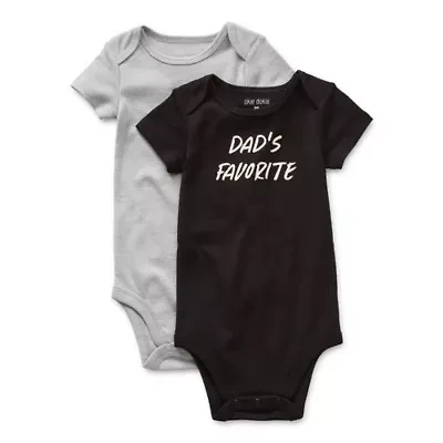 Okie Dokie Baby Unisex Crew Neck Short Sleeve Rib 2-pc. Bodysuit
