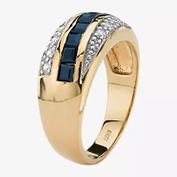 Mens Genuine Genstone 18K Gold Over Silver Fashion Ring