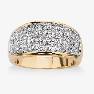 Womens 1 1/4 CT. T.W. Cubic Zirconia 14K Gold Over Brass Cocktail Ring