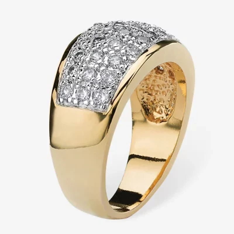 Womens 1 1/4 CT. T.W. Cubic Zirconia 14K Gold Over Brass Cocktail Ring