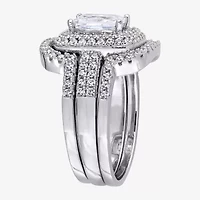 Womens 4 CT. Cubic Zirconia Sterling Silver Bridal Set