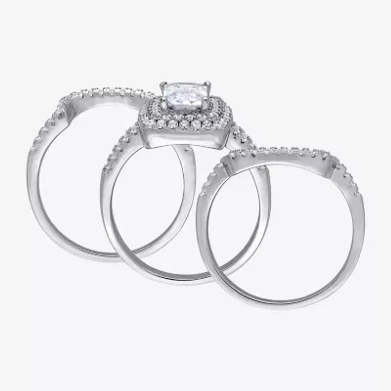 Womens 4 CT. Cubic Zirconia Sterling Silver Bridal Set