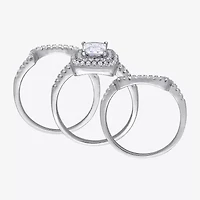Womens 4 CT. Cubic Zirconia Sterling Silver Bridal Set