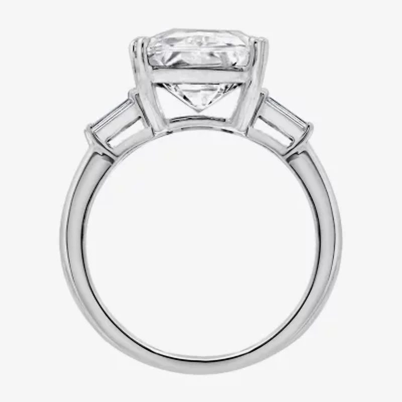 DiamonArt® Womens White Cubic Zirconia Sterling Silver Rectangular Engagement Ring