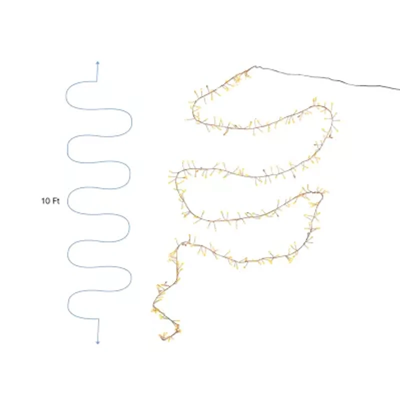 Kurt Adler 300-Light  Cluster Garland with Classic White LED Twinkle Lights
