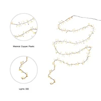 Kurt Adler 300-Light  Cluster Garland with Classic White LED Twinkle Lights