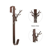 15.25'' Brown Rustic Deer Over the Door Christmas Wreath Hanger
