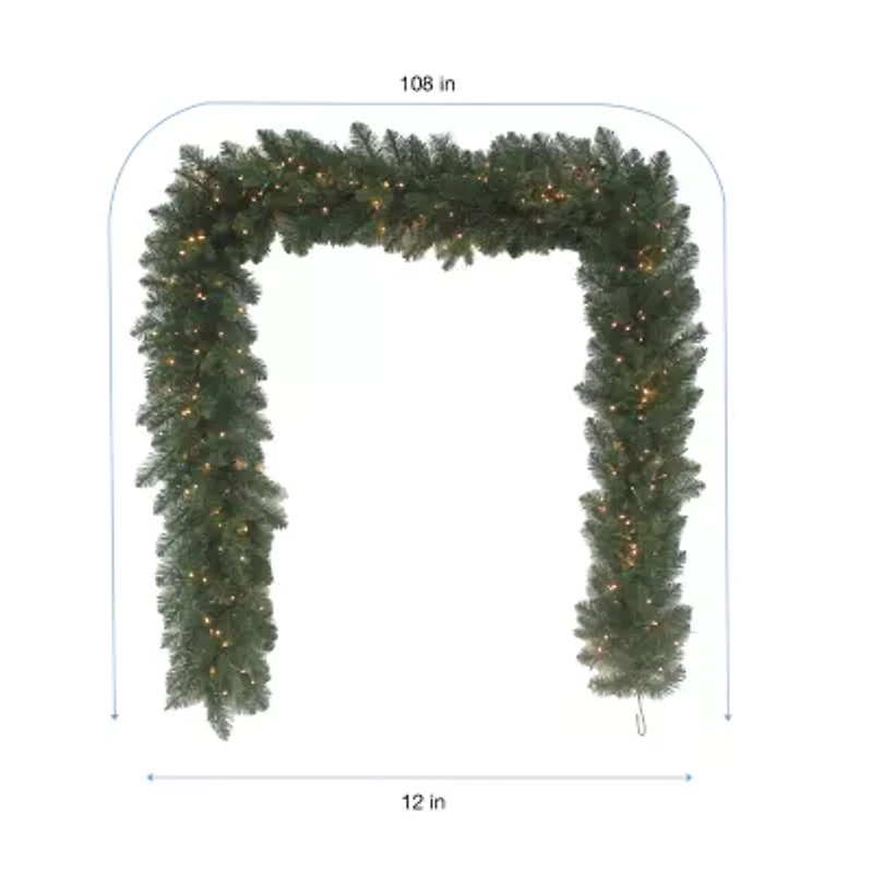 Kurt Adler 9-Foot Battery Operated Warm White Fir Pre-Lit Christmas Indoor Garland