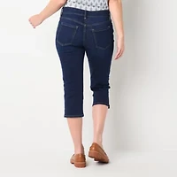 Liz Claiborne Sara Womens Slim Mid Rise Tall Capri Pant