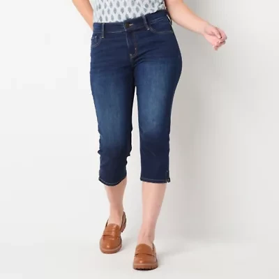 Liz Claiborne Sara Womens Slim Mid Rise Tall Capri Pant