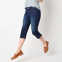 Liz Claiborne Sara Womens Slim Mid Rise Tall Capri Pant