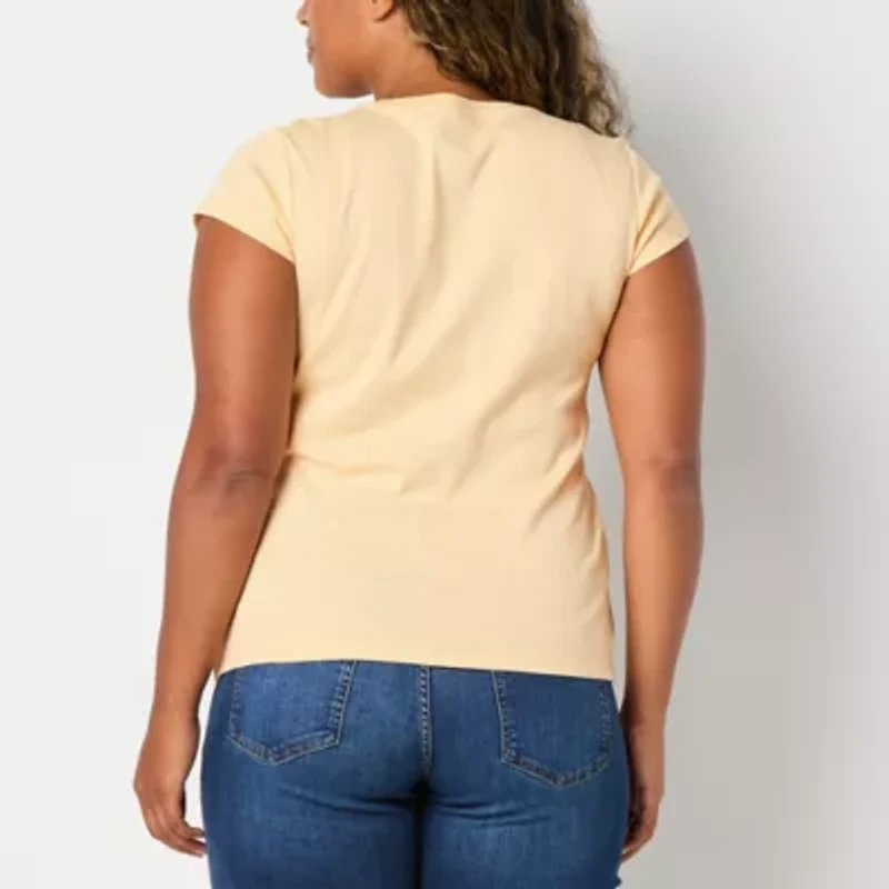 Liz Claiborne Womens Crew Neck Short Sleeve Tall T-Shirt