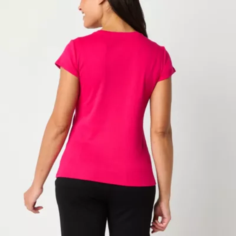 Liz Claiborne Womens Tall Crew Neck Short Sleeve T-Shirt