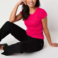 Liz Claiborne Womens Tall Crew Neck Short Sleeve T-Shirt