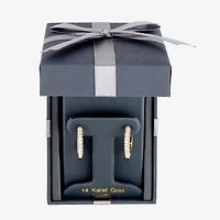 Womens 1 CT. T.W. Natural White Diamond 14K Gold 24.9mm Hoop Earrings