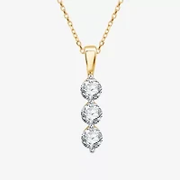 (G / Si1-Si2) Womens 1 CT. T.W. Lab Grown White Diamond 10K Gold 18 Inch Pendant Necklace