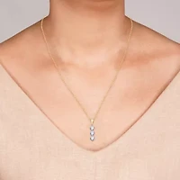 (G / Si1-Si2) Womens 1 CT. T.W. Lab Grown White Diamond 10K Gold 18 Inch Pendant Necklace