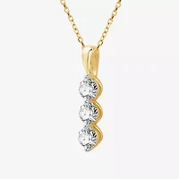 (G / Si1-Si2) Womens 1 CT. T.W. Lab Grown White Diamond 10K Gold 18 Inch Pendant Necklace