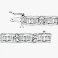 (I / I1) Womens 10K White Gold 7.25 Inch Link Bracelet