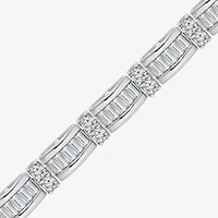 (I / I1) Womens 10K White Gold 7.25 Inch Link Bracelet