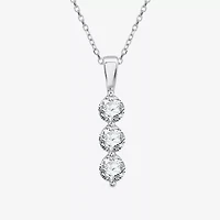 (G / Si1-Si2) Womens 1 CT. T.W. Lab Grown White Diamond 10K White Gold 18 Inch Pendant Necklace