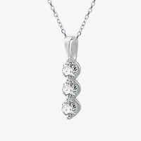 (G / Si1-Si2) Womens 1 CT. T.W. Lab Grown White Diamond 10K White Gold 18 Inch Pendant Necklace