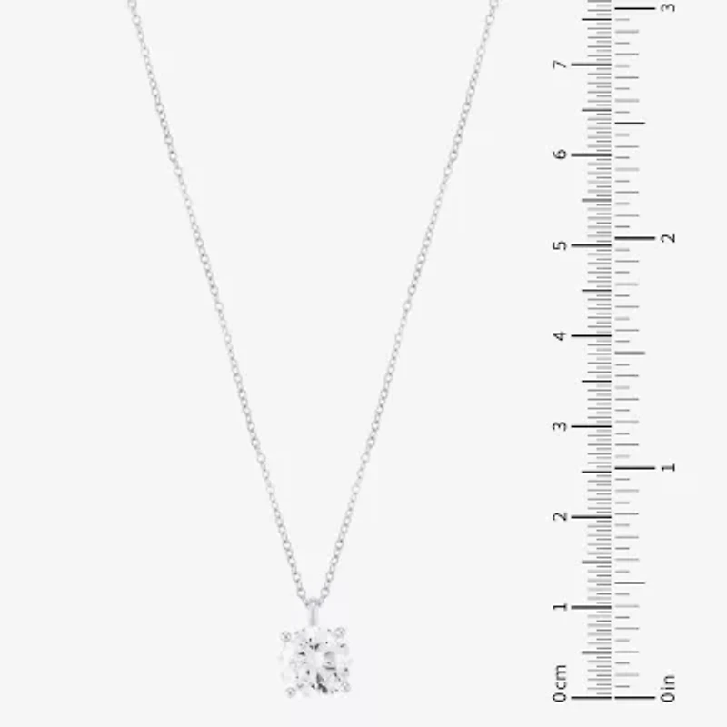 ( H-I/Si1-Si2 ) 2 CT. Lab-Grown Diamond 14K Gold Round 18 Inch Pendant Necklace