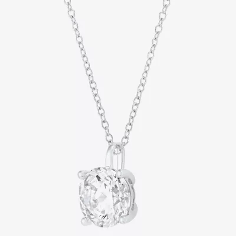 ( H-I/Si1-Si2 ) 2 CT. Lab-Grown Diamond 14K Gold Round 18 Inch Pendant Necklace