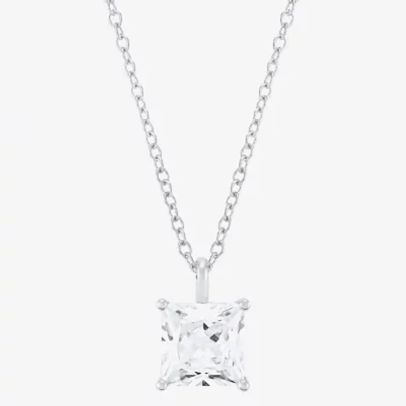 2 CT. Lab-Grown (H-I / Si1-Si2) Diamond 14K Gold Princess-cut Pendant Necklace