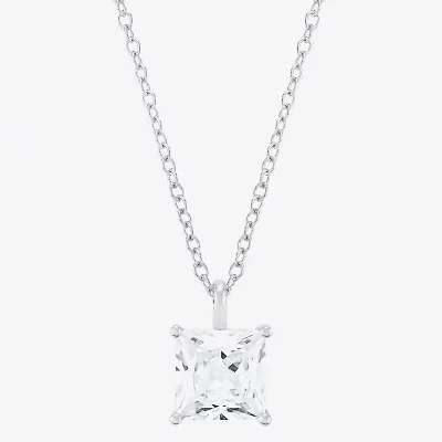 2 CT. Lab-Grown (H-I / Si1-Si2) Diamond 14K Gold Princess-cut Pendant Necklace