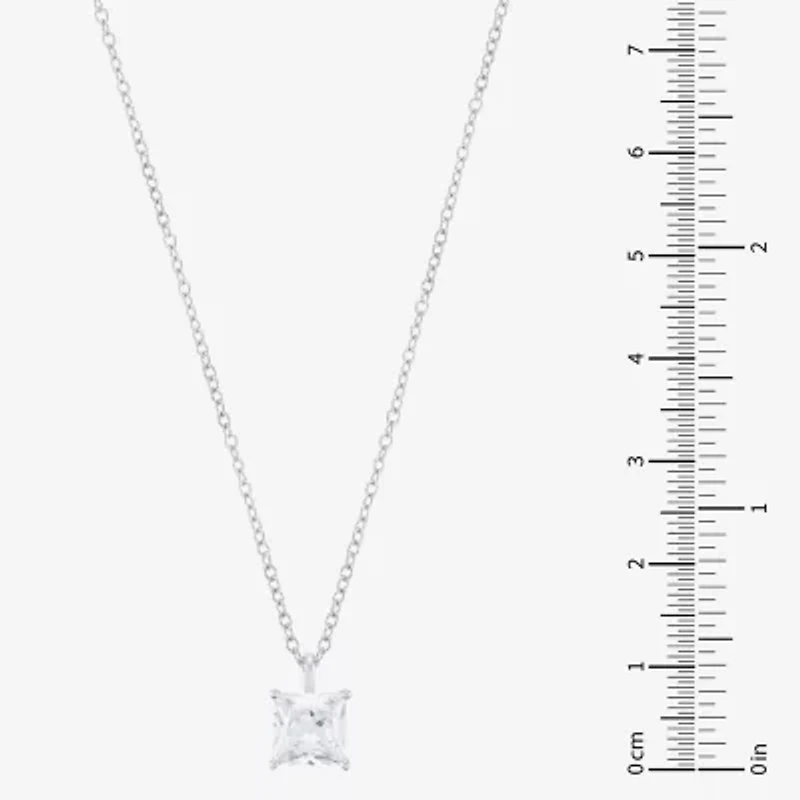 2 CT. Lab-Grown (H-I / Si1-Si2) Diamond 14K Gold Princess-cut Pendant Necklace