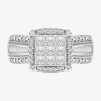 1 CT.T.W. Natural Diamond Princess-Cut Multi-Top Ring White or Yellow 10K 14K Gold