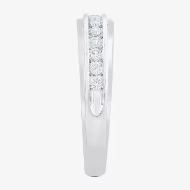 Womens 1 CT. T.W. Natural White Diamond 10K Gold Round Side Stone Bridal Set