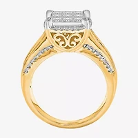 1 CT.T.W. Natural Diamond Princess-Cut Multi-Top Ring White or Yellow 10K 14K Gold