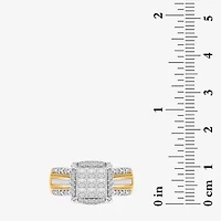 1 CT.T.W. Natural Diamond Princess-Cut Multi-Top Ring White or Yellow 10K 14K Gold