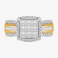1 CT.T.W. Natural Diamond Princess-Cut Multi-Top Ring White or Yellow 10K 14K Gold