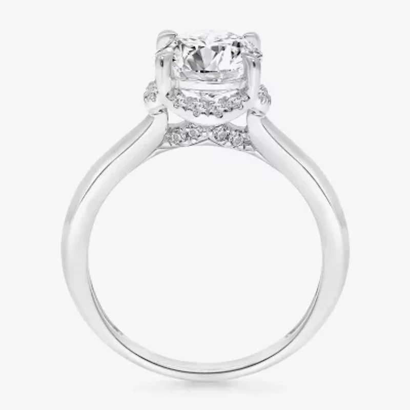 2 1/7 Ct.T.W. (I / I1) Womens Lab Grown White Diamond 14K Gold Round Halo Engagement Ring