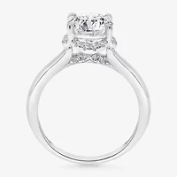 2 1/7 Ct.T.W. (I / I1) Womens Lab Grown White Diamond 14K Gold Round Halo Engagement Ring