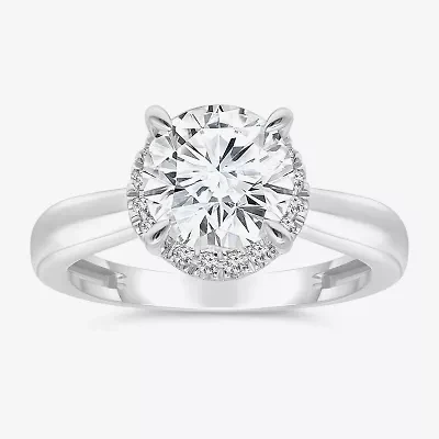 2 1/7 Ct.T.W. (I / I1) Womens Lab Grown White Diamond 14K Gold Round Halo Engagement Ring