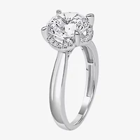 (I / I1) Womens 3 1/7 Ct. T.W. Lab Grown White Diamond 14K Gold Round Halo Engagement Ring