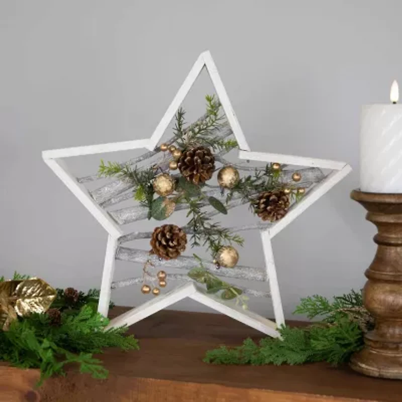 Northlight 14.5" Star Shaped Wooden Christmas Tabletop Decor