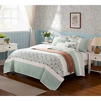 Madison Park Vanessa 6-Pc Cotton Percale Quilt Set With Throw Pillows