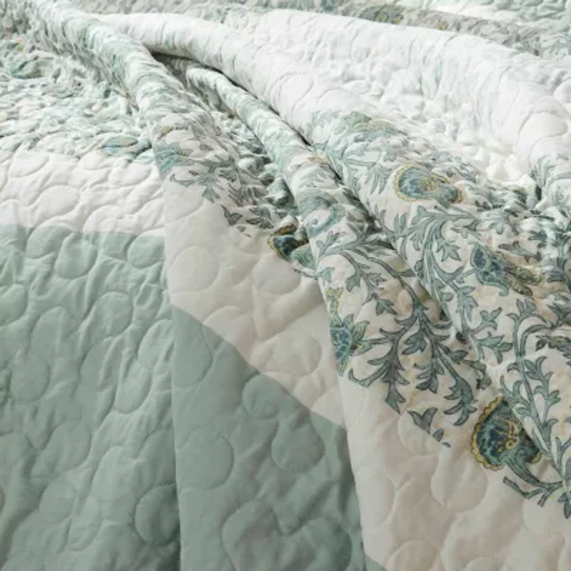 Madison Park Vanessa 6-Pc Cotton Percale Quilt Set With Throw Pillows