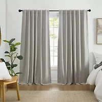 Elrene Home Fashions Solace Rod Pocket Back Tab Energy Saving 100% Blackout Single Curtain Panel