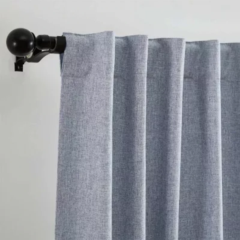 Elrene Home Fashions Solace Rod Pocket Back Tab Energy Saving 100% Blackout Single Curtain Panel