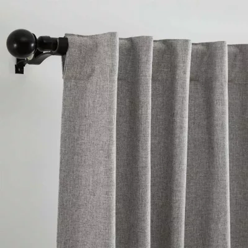 Elrene Home Fashions Solace Rod Pocket Back Tab Energy Saving 100% Blackout Single Curtain Panel