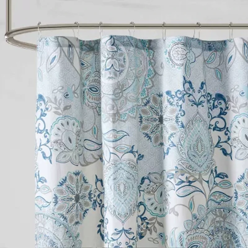 Madison Park Loleta Cotton Printed Shower Curtain